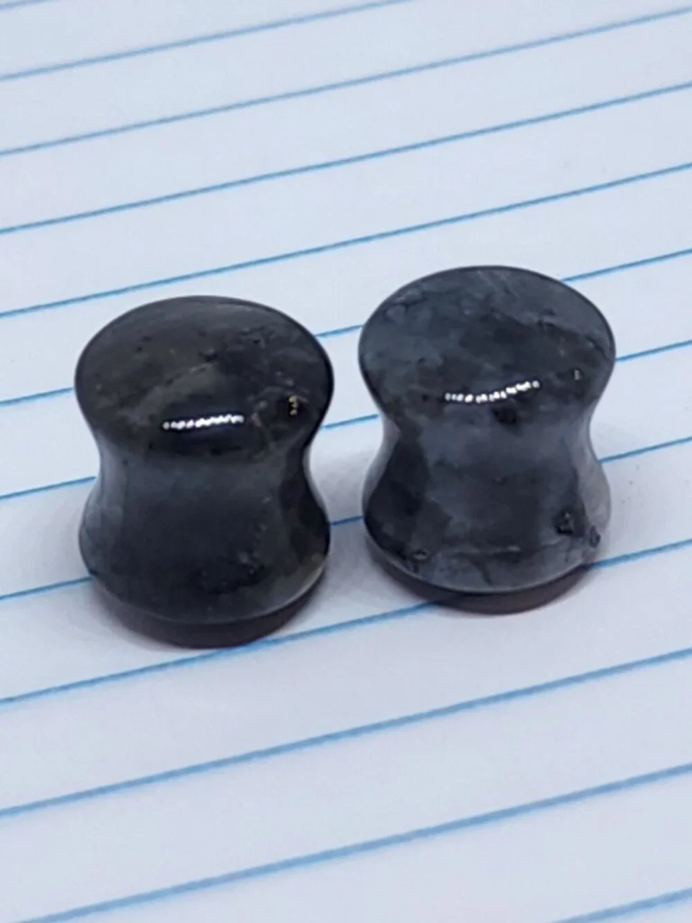 00g Organic Black Labradorite Plugs Tunnels Gauges B3123